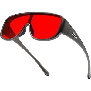 image:imageTIJN Blue Light Blocking Fit Over Glasses Men WomenDual AR CoatingOversized Aviator Frame for Computer Gaming Screen02 Red Max Lens Silver Gray
