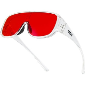 image:imageTIJN Blue Light Blocking Fit Over Glasses Men WomenDual AR CoatingOversized Aviator Frame for Computer Gaming Screen03 Red Max Lens Clear