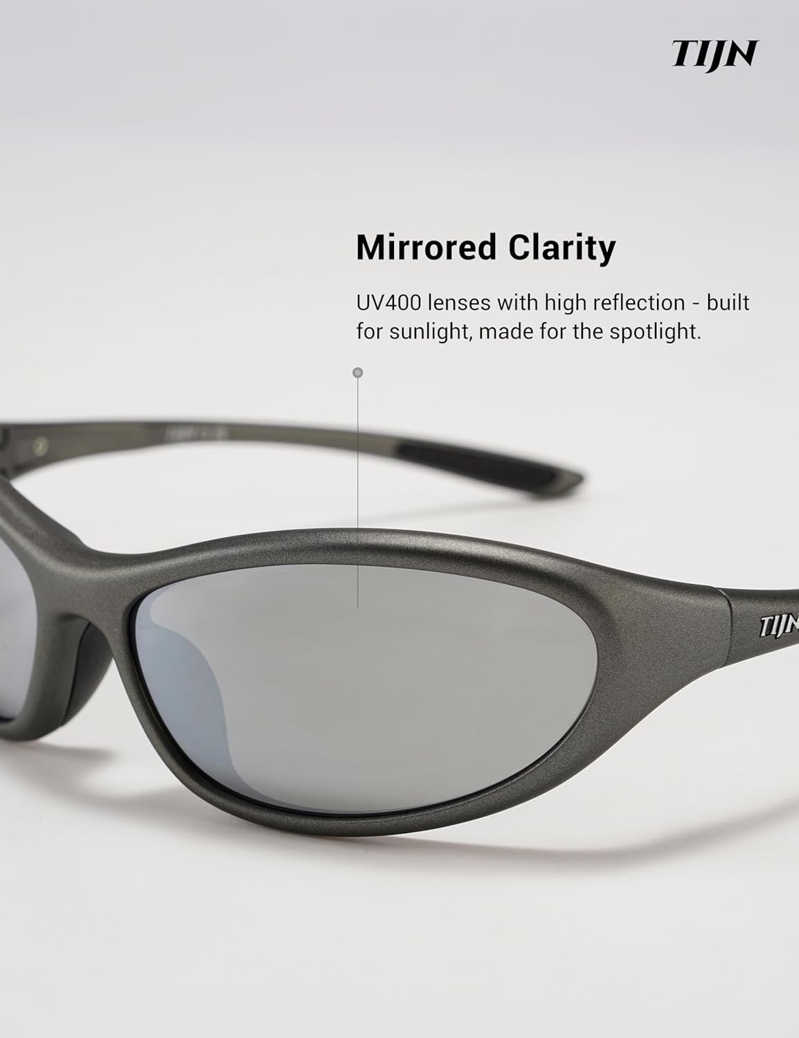 image:imageTIJN Sports Sunglasses for Men Women UV400 Wraparound Cycling Running Golf Motorcycle Glasses Wide Fit Outdoor Shades VantaGravelwave