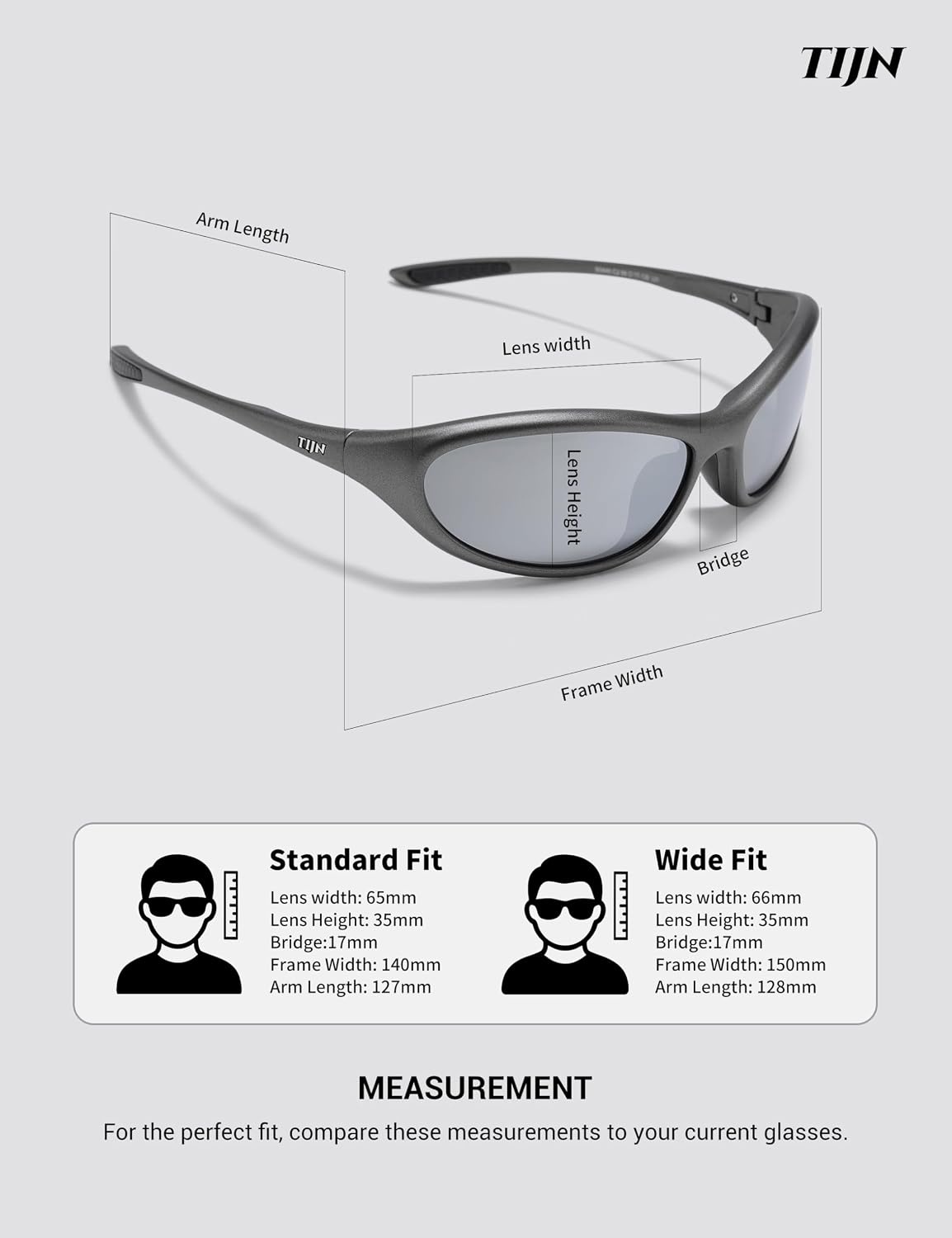 image:imageTIJN Sports Sunglasses for Men Women UV400 Wraparound Cycling Running Golf Motorcycle Glasses Wide Fit Outdoor Shades VantaGravelwave