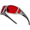 image:imageTIJN Blue Light Glasses for Woman Men Computer Gaming Red Sleep Eyeglasses Orange Bluelight Blocking Amber Lens Screen UseMetallic Silver
