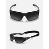 image:imageTIJN Polarized Sports Sunglasses for Women Men Lightweight TR90 Wraparound Frame with UV400 Protection for Outdoor Activities02 Black  Grey  Straps