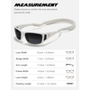 image:imageTIJN Polarized Sports Sunglasses for Women Men Lightweight TR90 Wraparound Frame with UV400 Protection for Outdoor Activities03 White  Grey  Straps