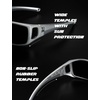 image:imageTIJN Polarized Sports Sunglasses for Women Men Lightweight TR90 Wraparound Frame with UV400 Protection for Outdoor Activities04 Metallic Silver  Grey  Straps