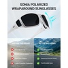 image:imageTIJN Polarized Sports Sunglasses for Women Men Lightweight TR90 Wraparound Frame with UV400 Protection for Outdoor Activities06 White  Grey  Upgraded