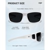 image:imageTIJN Polarized Sports Sunglasses for Women Men Lightweight TR90 Wraparound Frame with UV400 Protection for Outdoor Activities06 White  Grey  Upgraded