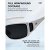 image:imageTIJN Polarized Sports Sunglasses for Women Men Lightweight TR90 Wraparound Frame with UV400 Protection for Outdoor Activities06 White  Grey  Upgraded