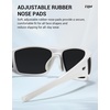 image:imageTIJN Polarized Sports Sunglasses for Women Men Lightweight TR90 Wraparound Frame with UV400 Protection for Outdoor Activities06 White  Grey  Upgraded