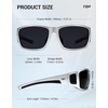 image:imageTIJN Polarized Sports Sunglasses for Women Men Lightweight TR90 Wraparound Frame with UV400 Protection for Outdoor Activities07 Metallic Silver  Grey  Upgraded