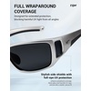 image:imageTIJN Polarized Sports Sunglasses for Women Men Lightweight TR90 Wraparound Frame with UV400 Protection for Outdoor Activities07 Metallic Silver  Grey  Upgraded