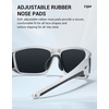 image:imageTIJN Polarized Sports Sunglasses for Women Men Lightweight TR90 Wraparound Frame with UV400 Protection for Outdoor Activities07 Metallic Silver  Grey  Upgraded
