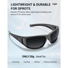 image:imageTIJN Polarized Sports Sunglasses for Women Men Lightweight TR90 Wraparound Frame with UV400 Protection for Outdoor Activities08 Matte Silver Grey  Grey  Upgraded