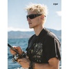 image:imageTIJN Polarized Sports Sunglasses for Women Men Lightweight TR90 Wraparound Frame with UV400 Protection for Outdoor Activities08 Matte Silver Grey  Grey  Upgraded