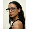 image:imageTIJN Premium Blue Light Blocking Glasses for Women Men Computer Gaming Use  Square TR90 Frame Nerd Eyeglasses Anti Blue Ray with Red Orange Clear Lens for Computer Phone TV and Evening Screen UseOlive Tortoise