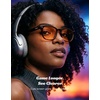 image:imageTIJN Premium Blue Light Blocking Glasses for Women Men Computer Gaming Use  Square TR90 Frame Nerd Eyeglasses Anti Blue Ray with Red Orange Clear Lens for Computer Phone TV and Evening Screen UseHoney Brown