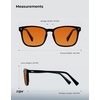 image:imageTIJN Premium Blue Light Blocking Glasses for Women Men Computer Gaming Use  Square TR90 Frame Nerd Eyeglasses Anti Blue Ray with Red Orange Clear Lens for Computer Phone TV and Evening Screen UseBlack