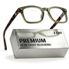 image:imageTIJN Premium Blue Light Blocking Glasses for Women Men Computer Gaming Use  Square TR90 Frame Nerd Eyeglasses Anti Blue Ray with Red Orange Clear Lens for Computer Phone TV and Evening Screen UseOlive Tortoise
