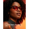 image:imageTIJN Premium Blue Light Blocking Glasses for Women Men Computer Gaming Use  Square TR90 Frame Nerd Eyeglasses Anti Blue Ray with Red Orange Clear Lens for Computer Phone TV and Evening Screen UseHoney Brown