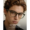 image:imageTIJN Premium Blue Light Blocking Glasses for Women Men Computer Gaming Use  Square TR90 Frame Nerd Eyeglasses Anti Blue Ray with Red Orange Clear Lens for Computer Phone TV and Evening Screen UseOlive Tortoise