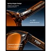 image:imageTIJN Premium Blue Light Blocking Glasses for Women Men Computer Gaming Use  Square TR90 Frame Nerd Eyeglasses Anti Blue Ray with Red Orange Clear Lens for Computer Phone TV and Evening Screen UseHoney Brown