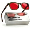 image:imageTIJN Premium Blue Light Blocking Glasses for Women Men Computer Gaming Use  Square TR90 Frame Nerd Eyeglasses Anti Blue Ray with Red Orange Clear Lens for Computer Phone TV and Evening Screen UseOlive Tortoise