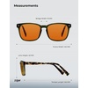 image:imageTIJN Premium Blue Light Blocking Glasses for Women Men Computer Gaming Use  Square TR90 Frame Nerd Eyeglasses Anti Blue Ray with Red Orange Clear Lens for Computer Phone TV and Evening Screen UseOlive Tortoise