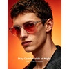 image:imageTIJN Premium Blue Light Blocking Glasses for Women Men Computer Gaming Use  Square TR90 Frame Nerd Eyeglasses Anti Blue Ray with Red Orange Clear Lens for Computer Phone TV and Evening Screen UseCrystal Clear