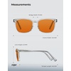image:imageTIJN Premium Blue Light Blocking Glasses for Women Men Computer Gaming Use  Square TR90 Frame Nerd Eyeglasses Anti Blue Ray with Red Orange Clear Lens for Computer Phone TV and Evening Screen UseCrystal Clear