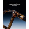 image:imageTIJN Premium Blue Light Blocking Glasses for Women Men Computer Gaming Use  Square TR90 Frame Nerd Eyeglasses Anti Blue Ray with Red Orange Clear Lens for Computer Phone TV and Evening Screen UseMatte Leopard