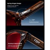 image:imageTIJN Premium Blue Light Blocking Glasses for Women Men Computer Gaming Use  Square TR90 Frame Nerd Eyeglasses Anti Blue Ray with Red Orange Clear Lens for Computer Phone TV and Evening Screen UseHoney Brown