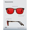 image:imageTIJN Premium Blue Light Blocking Glasses for Women Men Computer Gaming Use  Square TR90 Frame Nerd Eyeglasses Anti Blue Ray with Red Orange Clear Lens for Computer Phone TV and Evening Screen UseOlive Tortoise
