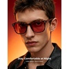 image:imageTIJN Premium Blue Light Blocking Glasses for Women Men Computer Gaming Use  Square TR90 Frame Nerd Eyeglasses Anti Blue Ray with Red Orange Clear Lens for Computer Phone TV and Evening Screen UseMatte Leopard