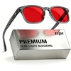 image:imageTIJN Premium Blue Light Blocking Glasses for Women Men Computer Gaming Use  Square TR90 Frame Nerd Eyeglasses Anti Blue Ray with Red Orange Clear Lens for Computer Phone TV and Evening Screen UseClear Smoke