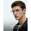 image:imageTIJN Premium Blue Light Blocking Glasses for Women Men Computer Gaming Use  Square TR90 Frame Nerd Eyeglasses Anti Blue Ray with Red Orange Clear Lens for Computer Phone TV and Evening Screen UseCrystal Clear