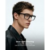image:imageTIJN Premium Blue Light Blocking Glasses for Women Men Computer Gaming Use  Square TR90 Frame Nerd Eyeglasses Anti Blue Ray with Red Orange Clear Lens for Computer Phone TV and Evening Screen UseBlack
