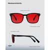 image:imageTIJN Premium Blue Light Blocking Glasses for Women Men Computer Gaming Use  Square TR90 Frame Nerd Eyeglasses Anti Blue Ray with Red Orange Clear Lens for Computer Phone TV and Evening Screen UseBlack