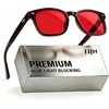 image:imageTIJN Premium Blue Light Blocking Glasses for Women Men Computer Gaming Use  Square TR90 Frame Nerd Eyeglasses Anti Blue Ray with Red Orange Clear Lens for Computer Phone TV and Evening Screen UseHoney Brown