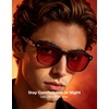 image:imageTIJN Premium Blue Light Blocking Glasses for Women Men Computer Gaming Use  Square TR90 Frame Nerd Eyeglasses Anti Blue Ray with Red Orange Clear Lens for Computer Phone TV and Evening Screen UseOlive Tortoise