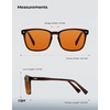 image:imageTIJN Premium Blue Light Blocking Glasses for Women Men Computer Gaming Use  Square TR90 Frame Nerd Eyeglasses Anti Blue Ray with Red Orange Clear Lens for Computer Phone TV and Evening Screen UseHoney Brown
