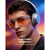 image:imageTIJN Premium Blue Light Blocking Glasses for Women Men Computer Gaming Use  Square TR90 Frame Nerd Eyeglasses Anti Blue Ray with Red Orange Clear Lens for Computer Phone TV and Evening Screen UseCrystal Clear