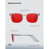 image:imageTIJN Premium Blue Light Blocking Glasses for Women Men Computer Gaming Use  Square TR90 Frame Nerd Eyeglasses Anti Blue Ray with Red Orange Clear Lens for Computer Phone TV and Evening Screen UseCrystal Clear