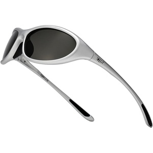 image:imageTIJN Sports Sunglasses for Men Women UV400 Wraparound Cycling Running Golf Motorcycle Glasses Wide Fit Outdoor Shades VantaLunar Alloy