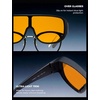 image:imageTIJN Blue Light Blocking Fit Over Glasses for Men Women Dual AR Coating Oversized Aviator Frame for Computer Gaming ScreenBlack