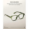 image:imageTIJN Blue Light Blocking Glasses Clear Lens Preppy Frame for Computer Use  Lightweight TR90 square frame designed for women and men ideal for computer work studying gaming and everyday screen timeDeep Olive