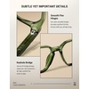 image:imageTIJN Blue Light Blocking Glasses Clear Lens Preppy Frame for Computer Use  Lightweight TR90 square frame designed for women and men ideal for computer work studying gaming and everyday screen timeDeep Olive