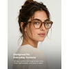 image:imageTIJN Blue Light Blocking Glasses Clear Lens Preppy Frame for Computer Use  Lightweight TR90 square frame designed for women and men ideal for computer work studying gaming and everyday screen timeSmoked Tea