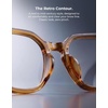 image:imageTIJN Blue Light Blocking Glasses Clear Lens Preppy Frame for Computer Use  Lightweight TR90 square frame designed for women and men ideal for computer work studying gaming and everyday screen timeSmoked Tea