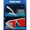 image:imageTIJN Wraparound Blue Light Blocking Glasses Men Women for Computer Gaming  Ultralight TR90 frame Dual AR coatings Red orange lens block 99 blue green light for night screen use and better sleep06ion White