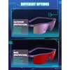 image:imageTIJN Wraparound Blue Light Blocking Glasses Men Women for Computer Gaming  Ultralight TR90 frame Dual AR coatings Red orange lens block 99 blue green light for night screen use and better sleep02holo Violet