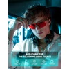 image:imageTIJN Wraparound Blue Light Blocking Glasses Men Women for Computer Gaming  Ultralight TR90 frame Dual AR coatings Red orange lens block 99 blue green light for night screen use and better sleep09bionic Green